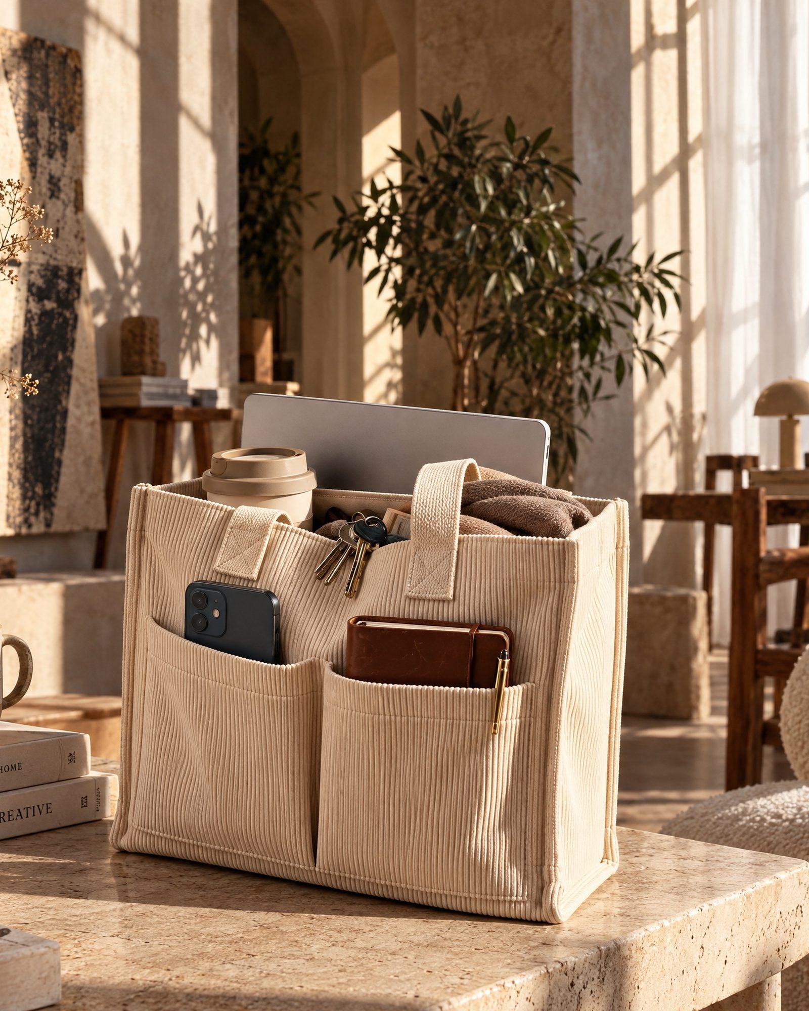 The Shift Tote in Khaki